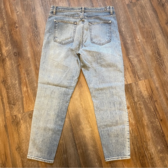 7 For All Mankind Criss Cross Waist Denim Ankle Tapered Jeans Size 32 - Picture 5 of 12